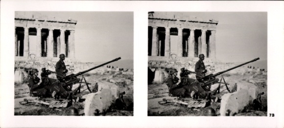 Stereo image photo Flying and Winning No. 73, Flak on the Acropolis