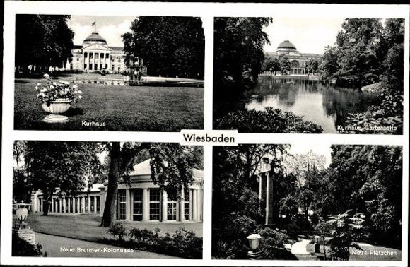 10 alte Ak Wiesbaden in Hessen, diverse Ansichten