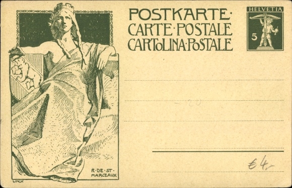 Postwaardestuk ansichtkaart Zwitserland, Fondation de l'Union Postale Universelle, Inauguration du Monument