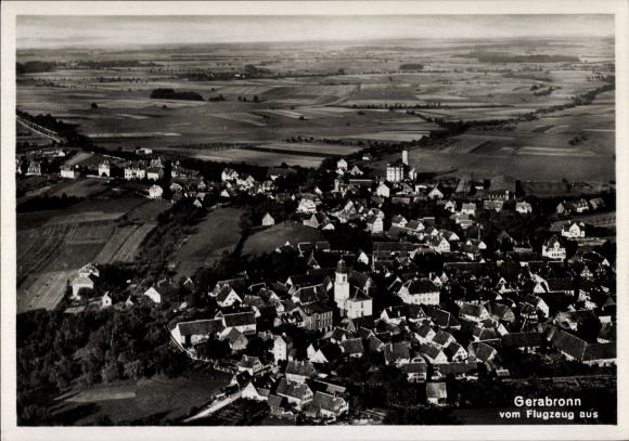 Postcard Gerabronn in Württemberg, aerial photograph