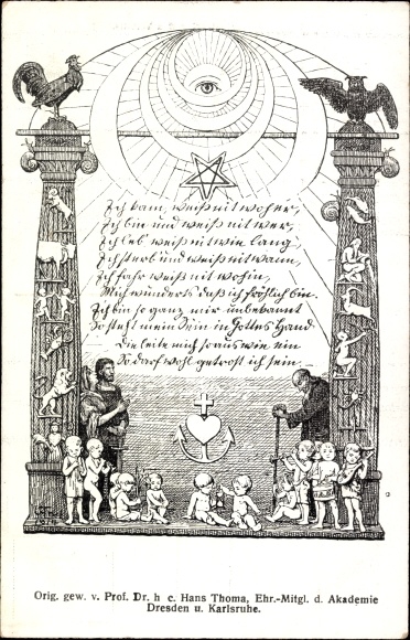 Artist Postcard Thoma, Hans, I came, don&#39;t know where from, I am and don&#39;t know who, Martinus von Biberach