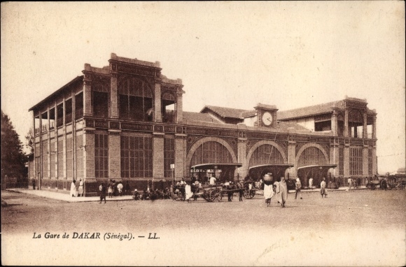 Ak Dakar Senegal, La Gare, Bahnhof, Straßenseite