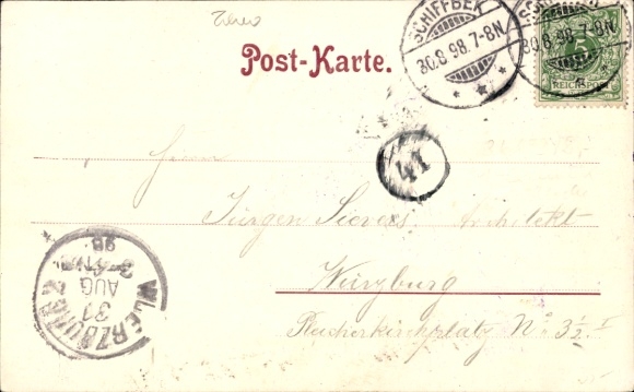 Postcard Hamburg Mitte Billstedt Schiffbek, Selfs Etablissement