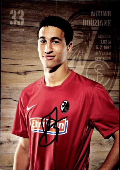 Autogrammkarte Fußballer Mounir Bouziane, SC Freiburg, Autogramm