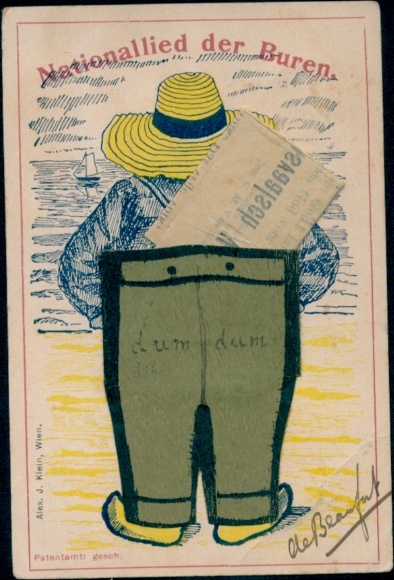 Leporello Postcard National Song of the Boers, Transvaal, Boer War