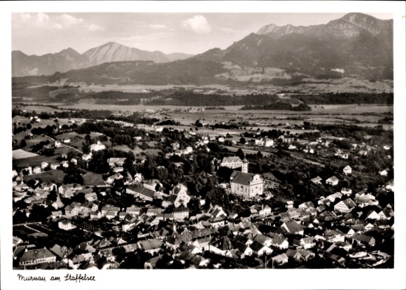 Postcard Murnau am Staffelsee, aerial photograph