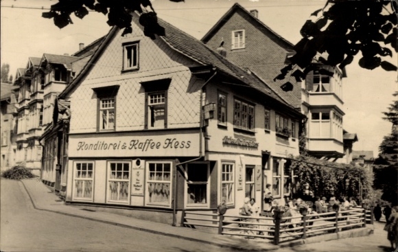 Postcard Friedrichroda in the Thuringian Forest, Konditorei & Kaffee Hess