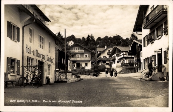 Ak Bad Kohlgrub in Opper-Beieren, straatgebied, kuur- en modderbad Sanitas
