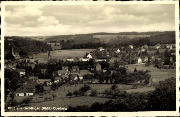 Postcard Denklingen Reichshof in Oberbergisches Land, panorama, churches, residential buildings, Oderberg