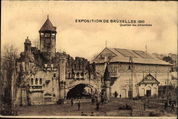 Set von 83 Ansichtskarten, Brüssel Weltausstellung 1910