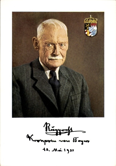 Photo Rupprecht, Crown Prince of Bavaria, portrait, autograph