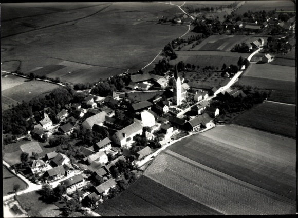 Foto Oberhausen Landau an der Isar Niederbayern, Fliegeraufnahme