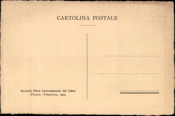 Postcard Firenze Florenz Tuscany, Second International Book Fair 1925, Sacred Book Exhibition