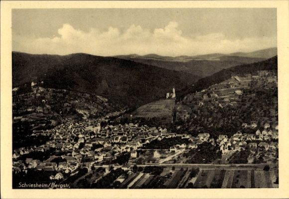Ak Schriesheim an der Bergstraße, Fliegeraufnahme