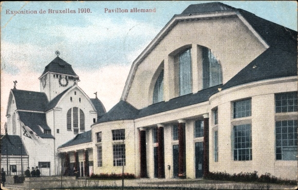 Postcard Brussels, World Exhibition 1910, Allemand Pavilion, German Halls