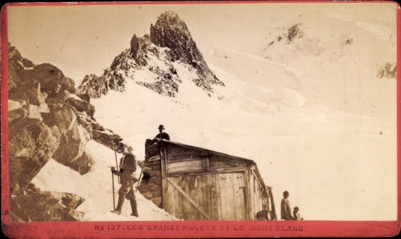 Visiting Card Chamonix Mont Blanc Haute Savoie, The Grands Mulets and Mont Blanc