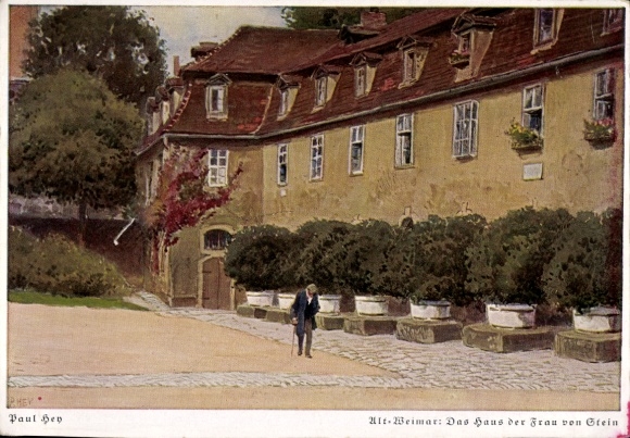 Artist Postcard Hey, Paul, Weimar, The House of Mrs. von Stein, Ackermann 6186