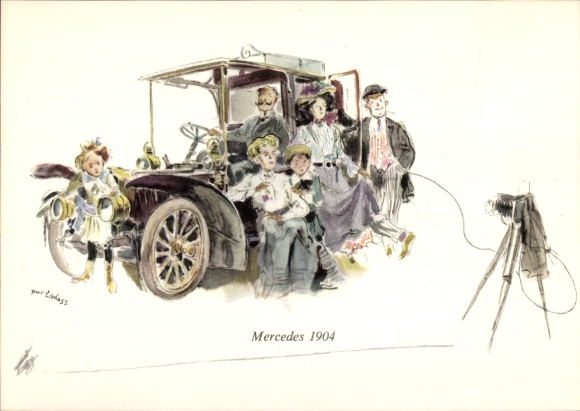 Artist PC Mercedes 1904, automobile, camera, family