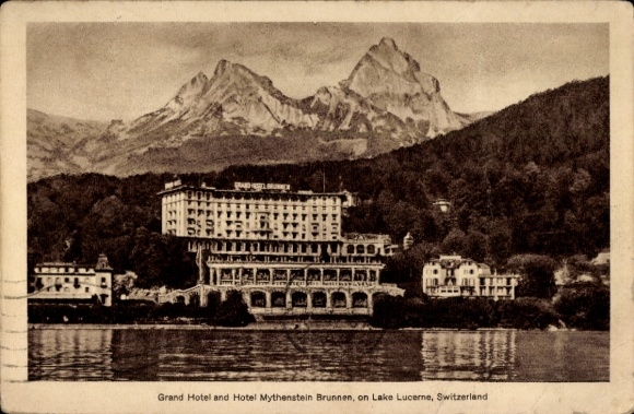 KP Brunnen Kt Schwyz, Grand Hotel, Hotel Mythenstein, Jezioro Czterech Kantonów