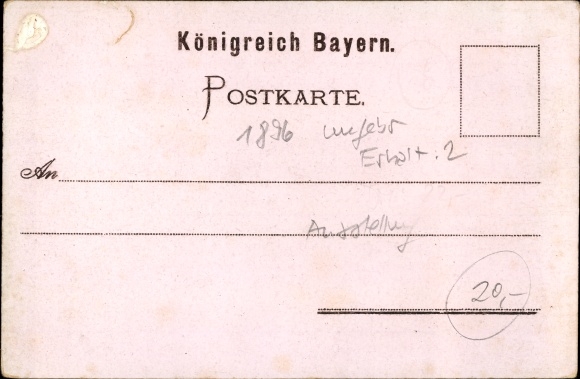 Chromo-Litho Nuremberg, main building of the 1896 exhibition, wine house, machine hall, state institutions