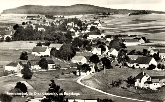 Postcard Hartmannsdorf Reichenau in the Ore Mountains, general view