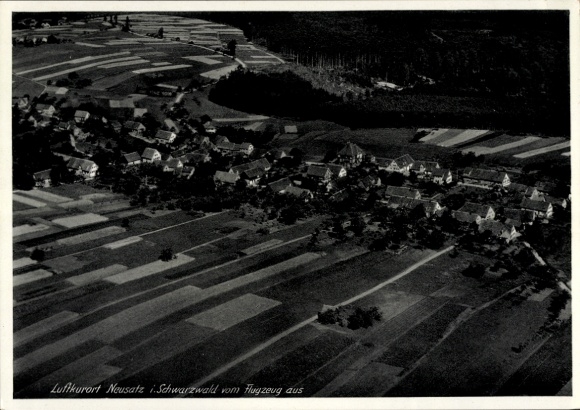 Postcard Neusatz Bühl in Baden Black Forest, aerial photograph