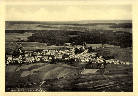 Ak Auernheim Treuchtlingen im Altmühltal Mittelfranken, Fliegeraufnahme