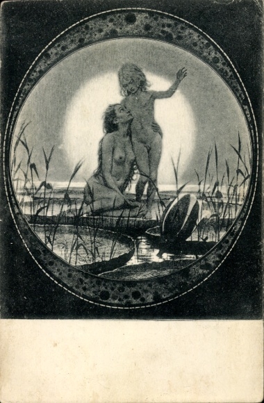 Art Nouveau artist Postcard Fidus, From Heaven, No. 3