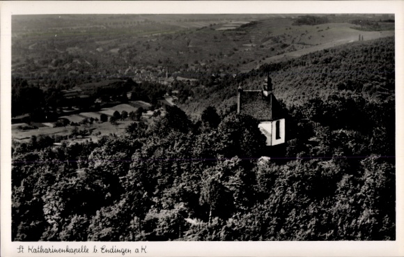 Ak Endingen am Kaiserstuhl, St Katharinenkapelle, Landschaft, Schwarz-Weiß-Fotografie