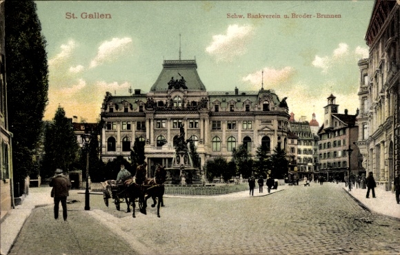 KP Sankt Gallen City Szwajcaria, Szwajcarskie Stowarzyszenie Bankowe i Fontanna Broder