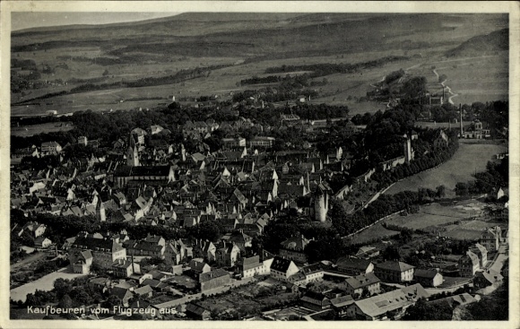 Postcard Kaufbeuren on the Wertach in Swabia, aerial photograph