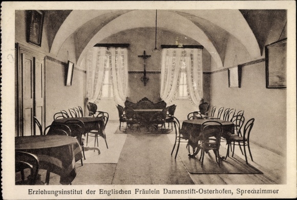 Ak Osterhofen in Niederbayern, Erziehungsinstitut der Englischen Fräulein, Damenstift, Sprechzimmer