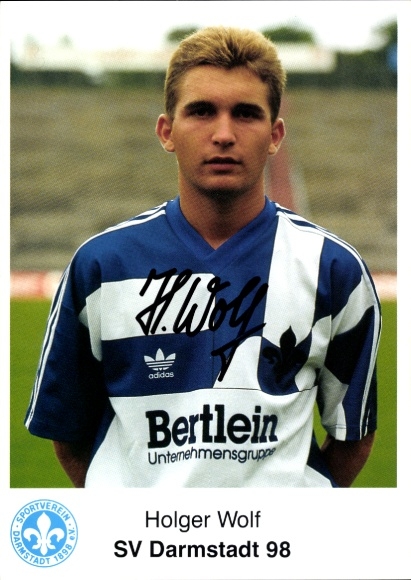 Autogrammkarte Fußballer Holger Wolf, SV Darmstadt 98, Autogramm