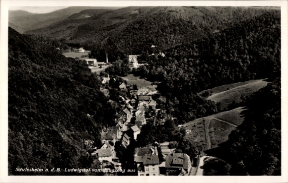 Ak Schriesheim an der Bergstraße, Fliegeraufnahme Ludwigstal