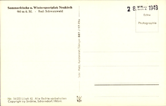 Postcard Neukirch Furtwangen in the Black Forest, aerial photograph