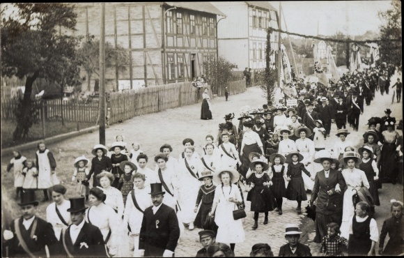 Photo Postcard Schladen Werla in Lower Saxony, parade, 100 years of liberation wars 1913