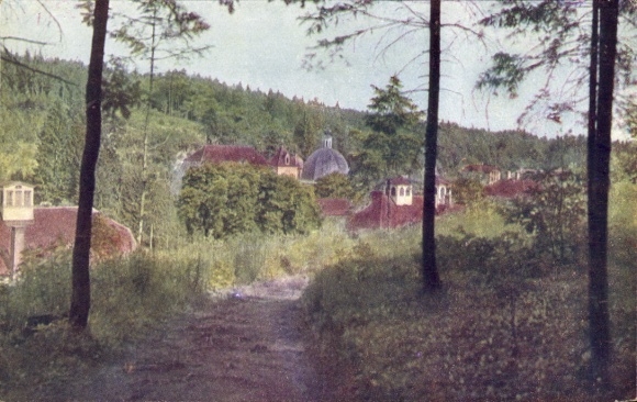 Postcard Tobelbad Steiermark, partial view with parish church