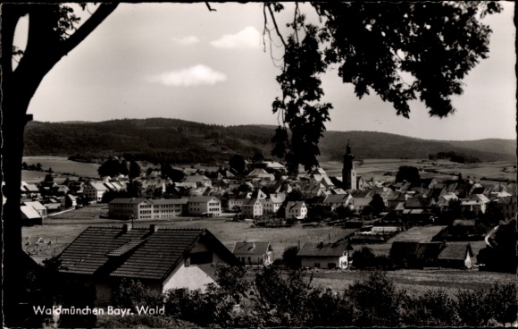Ak Waldmünchen im Oberpfälzer Wald Bayern, Schwarzwald, Panoramaansicht von  bayrisches Dorf, gro