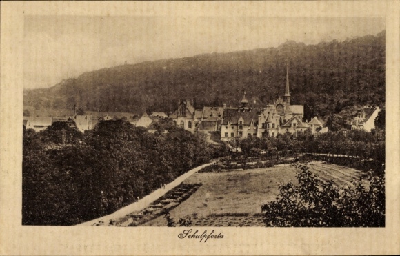 Ak Pforta Schulpforte Bad Kösen Naumburg an der Saale,  Schwarz-Weiß-Bild, Gebäude, Landschaft, V
