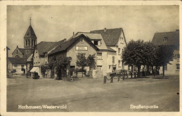 Postcard Horhausen in the Westerwald, street section