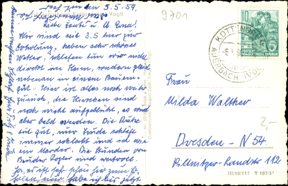Postcard Kottengrün Werda in the Vogtland, convalescent home
