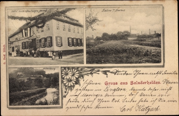 Ak Salzderhelden Einbeck in Nedersaksen, hotel voor het Duitse huis Heldenburg