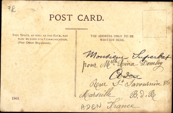 Postcard Aden Yemen, Steamer Point, lighthouse, harbor