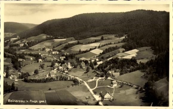 Ak Reinerzau Alpirsbach im Schwarzwald, Landschaftsaufnahme, hügelige Felder, Reinerzau im Schwar