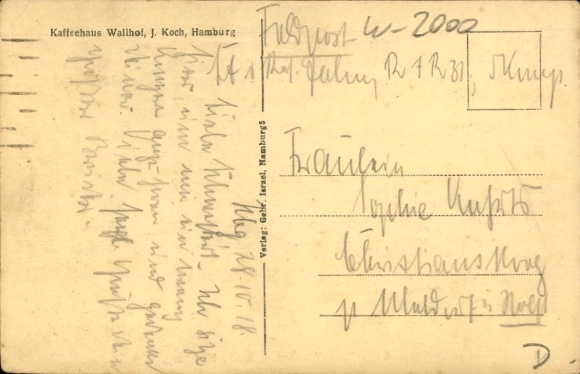 Postcard Hamburg Nord Hohenfelde, Caféhaus Wallhof, interior view