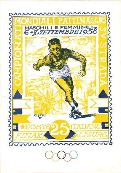 Künstler Ak Olympische Spiele, Finale September 1958, Eiskunstlauf-Weltmeisterschaft