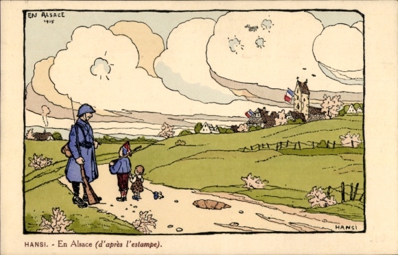 Künstler Ak Hansi, Jean Jacques Waltz, Elsass, Soldat