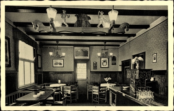 Postcard Hoyerswege Ganderkesee in Lower Saxony, inn by JB Menkens, interior view