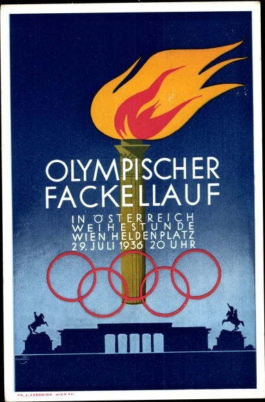 Artist PC Vienna, Olympic torch relay, Heldenplatz, Olympia 1936