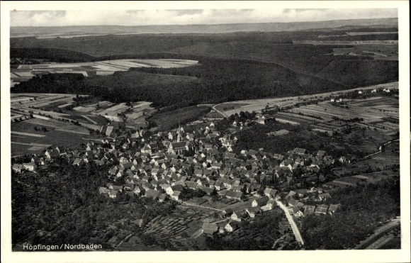 Ak Höpfingen im Odenwald Baden, Luftaufnahme von  ländliche Umgebung, Gasthaus z. Ochsen